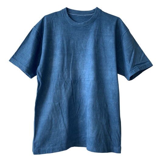 日本製丸胴Tシャツ 藍染(納戸)
