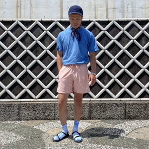 日本製丸胴Tシャツ 藍染（納戸）