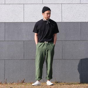 日本製丸胴Tシャツ 京黒紋付染