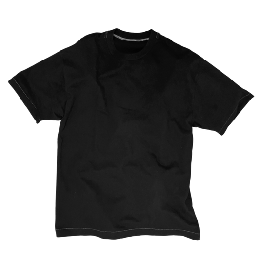 Japanese-made round T-shirt with Kyoto black crest dyeing