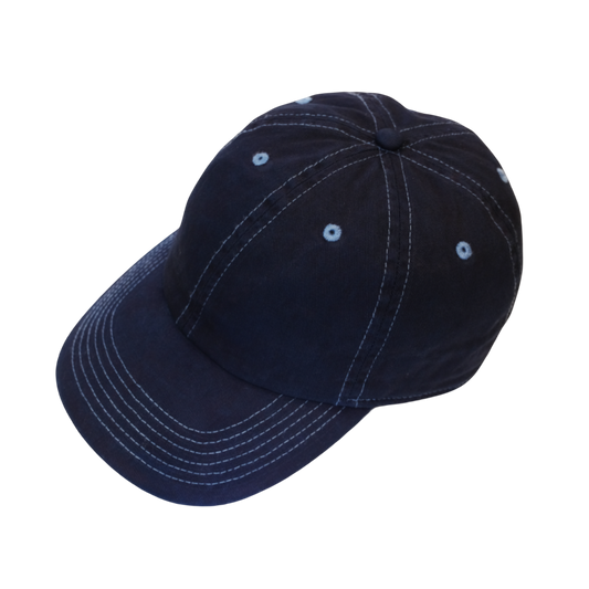 Baseball cap, Japanese Indigo "Aizome" - AI (Mid Blue) 