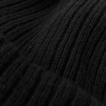 Cotton knit cap Kyoto black crest dyeing 