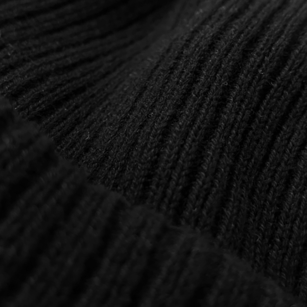 Cotton Knit Cap, Kyoto Black "Kyo Kuromontsuki Zome"