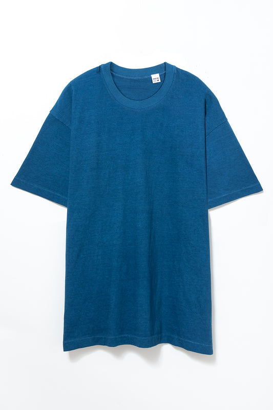 Made-in-Tokyo Tubular T-shirt, Japanese Indigo "Aizome" - Ai (Mid Blue) 