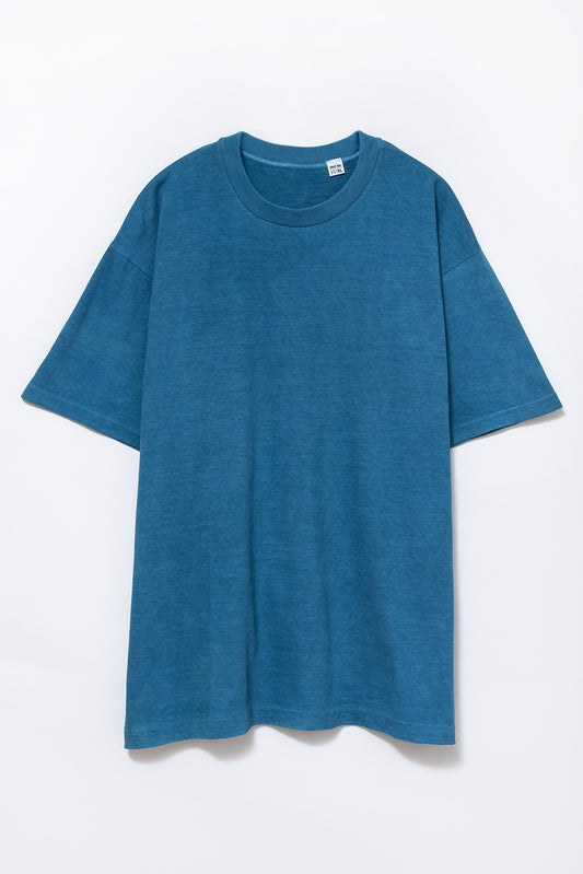Made-in-Tokyo Tubular T-shirt, Japanese Indigo "Aizome" - Nando (Light Blue) 