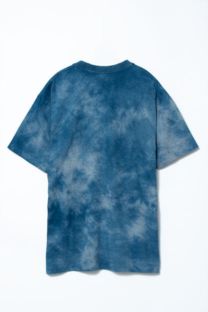 Made-in-Tokyo Tubular T-shirt, Japanese Indigo "Aizome" - Nando (Light Blue) Tie-dye 
