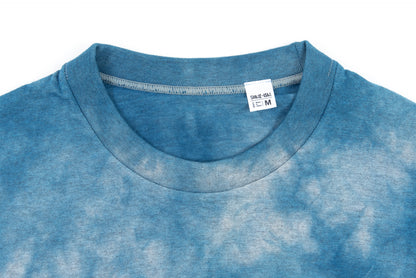 Made-in-Tokyo Tubular T-shirt, Japanese Indigo "Aizome" - Nando (Light Blue) Tie-dye 