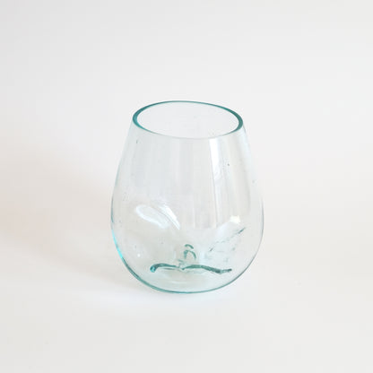 Indigo-dyed driftwood and terrarium (glass bowl)