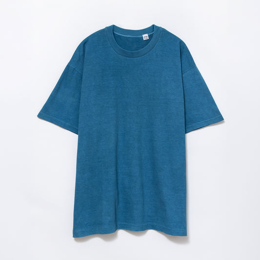 日本製丸胴Tシャツ 藍染（納戸）