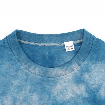 日本製丸胴Tシャツ 藍染（納戸タイダイ グレー）
