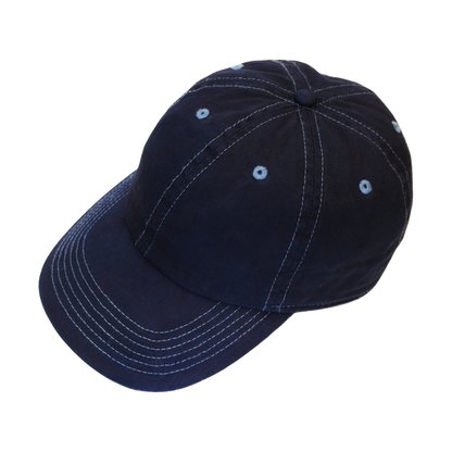 Baseball cap, Japanese Indigo "Aizome" - AI (Mid Blue) 