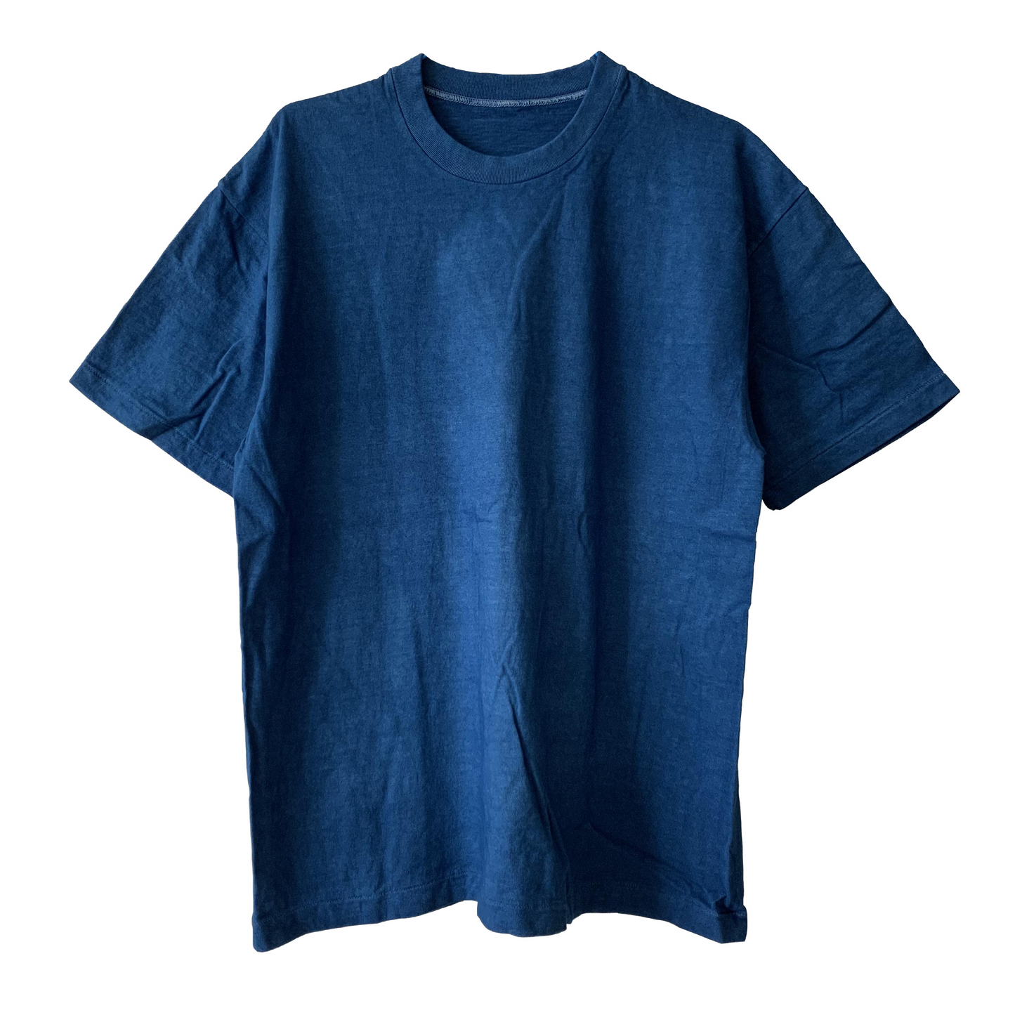 Japanese made round body T-shirt indigo dyed (indigo)